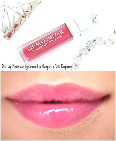 dior lip maximizer hyaluronic lip plumper 007|Dior raspberry lip gloss.